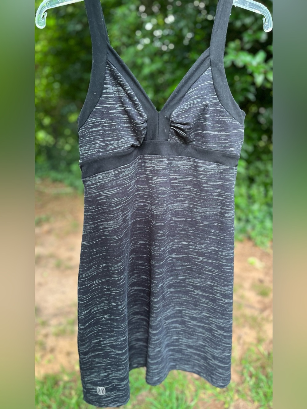 Heathered Black Activewear Summer Vacation Dress with cut out back